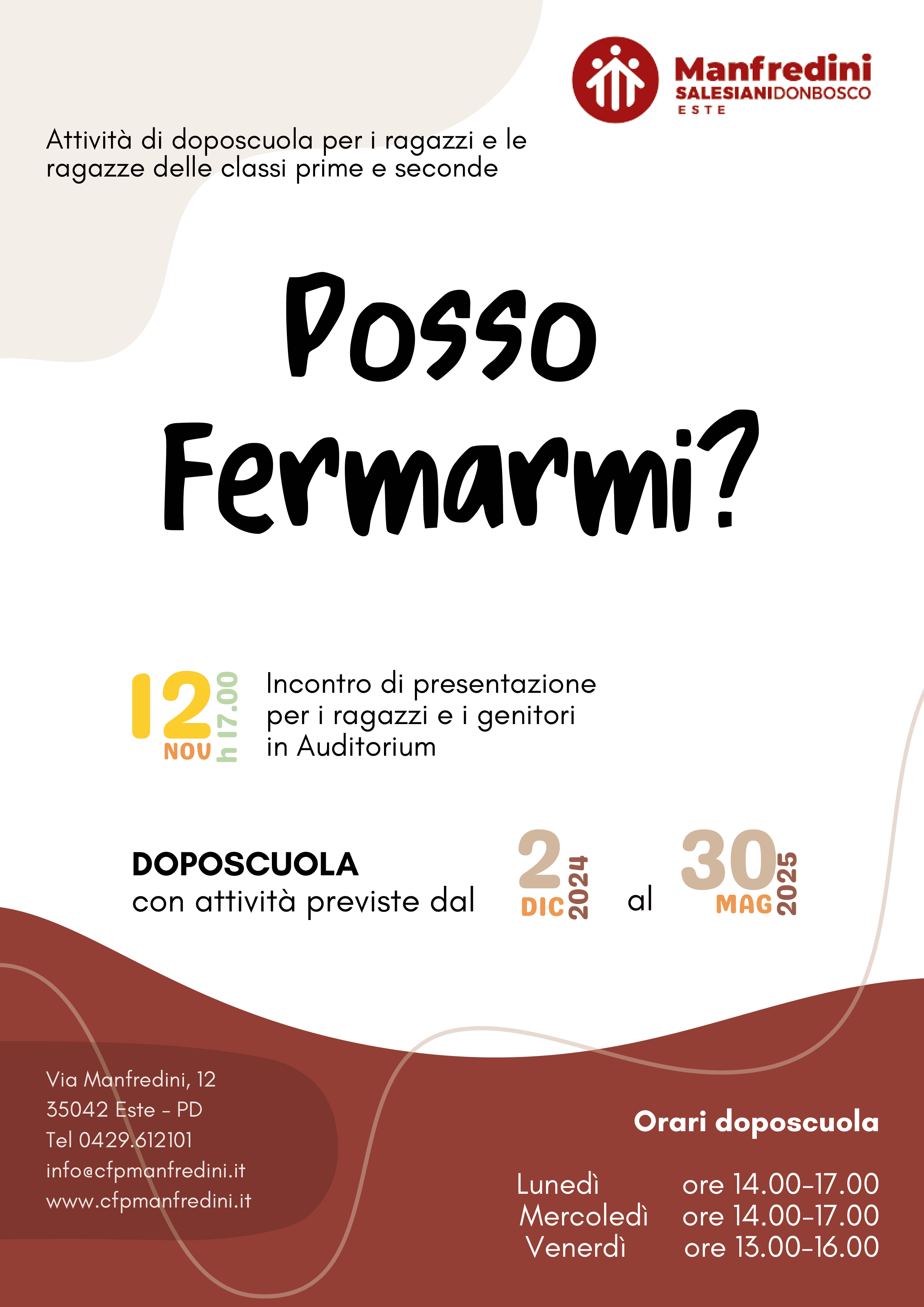 Doposcuola "Posso fermarmi?" | Istituto Salesiano Manfredini